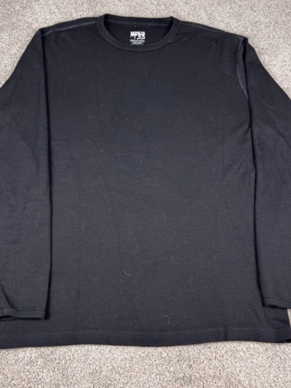 Minus33 Merino Wool Men’s XL Black Chocorua Midweight Crew Long Sleeve Top 705